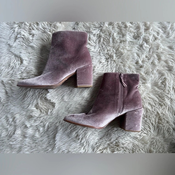 Stuart Weitzman Trendy Canvel Bootie In Candy Pink Velvet Block Heel Size 7M - Picture 4 of 16